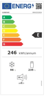 Gorenje Alulfagyasztós hűtőszekrény NRK6202ES4 - Image 2