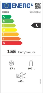 Gorenje Alulfagyasztós hűtőszekrény NRK619CABXL4 - Image 3