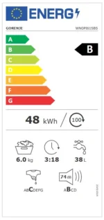 Gorenje Elöltöltős mosógép WNGPI61SBS - Image 7