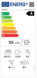 Gorenje Elöltöltős mosógép WPNA14A3PWIFI - Image 9